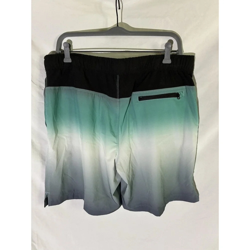 Speedo Tech Volley Swim Shorts Trunk Mens L PUF 50+ Blue Stretch Comfort Liner
